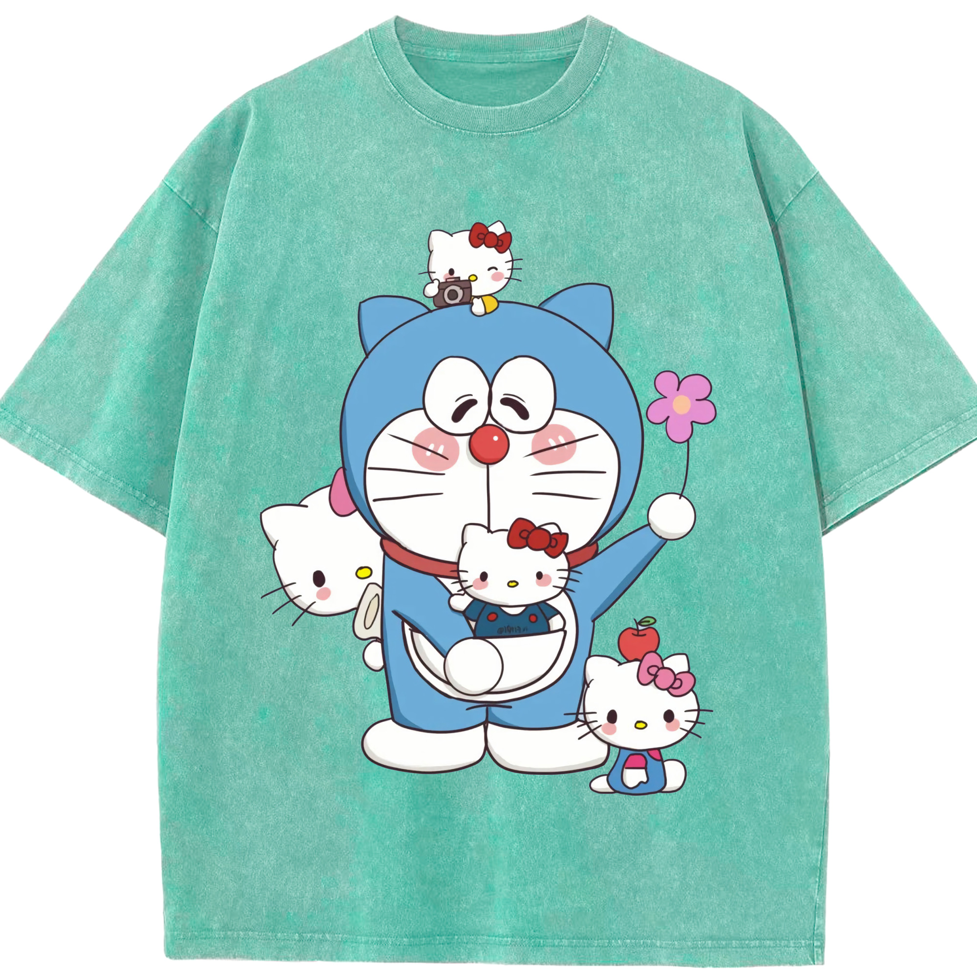（画像用） ドラえもん Doraemon 綿100% ヴィンテージ風 半袖Tシャツ（フロントプリント）